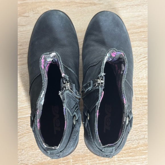 Teva Foxy Women 6.5 Black Nubuck Leather Ankle Boots - Picture 11 of 13